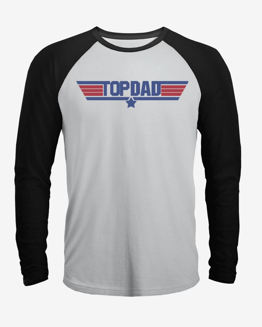 Polera Raglan Blanco / Negro de top dad