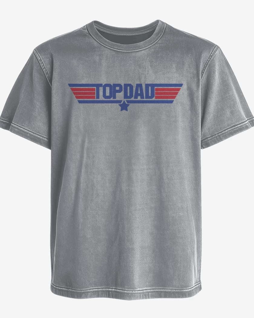 Polera desgastada Gris Melange de top dad