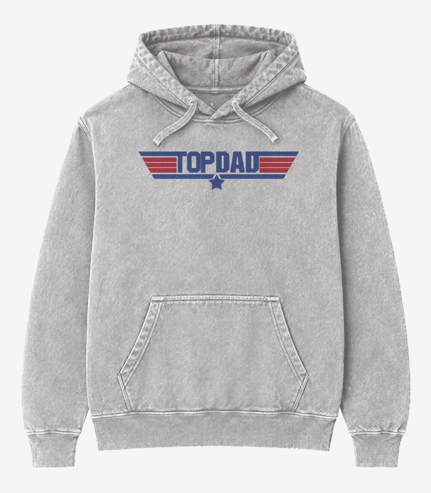 Poleron Canguro Acid Wash Gris Melange de top dad
