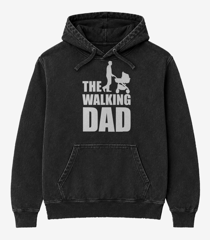 Poleron Canguro Acid Wash Negro de The walking dad 2