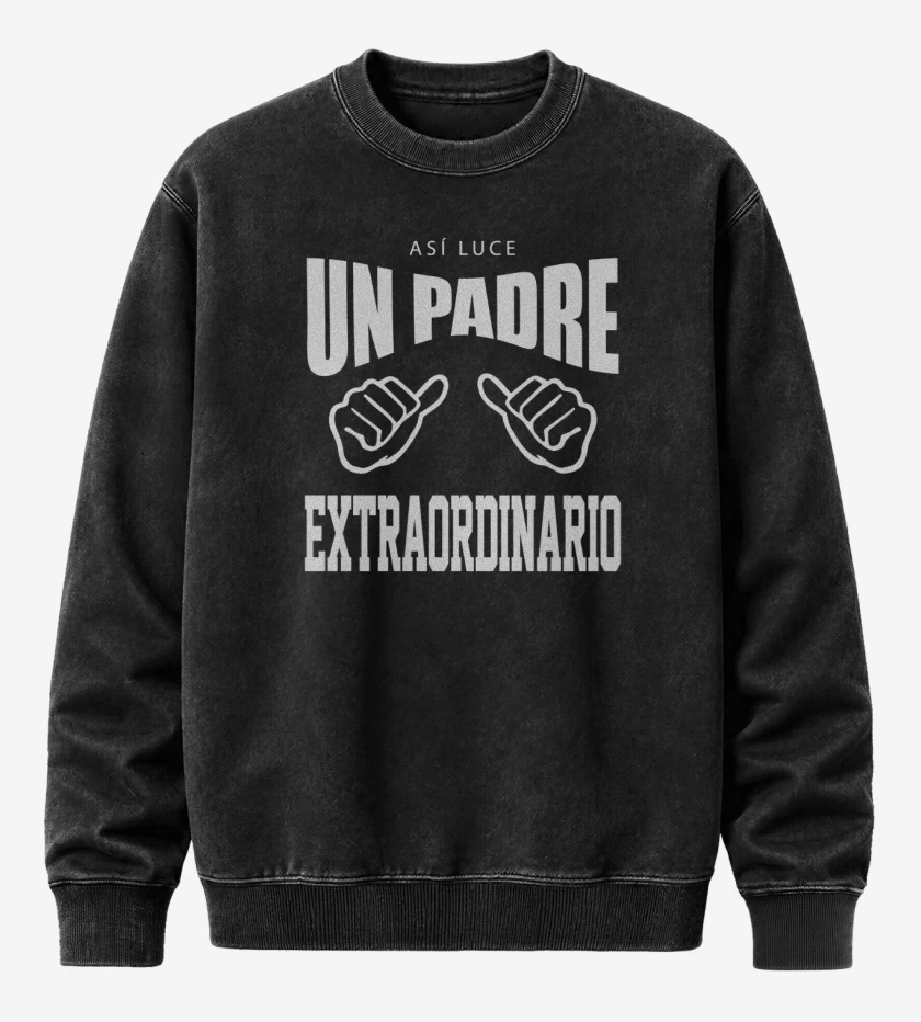 Poleron Polo Acid Wash Negro de Así luce un padre extraordinario