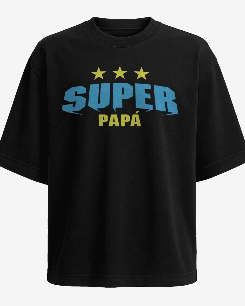 Polera Oversize Negro de Super papá 3