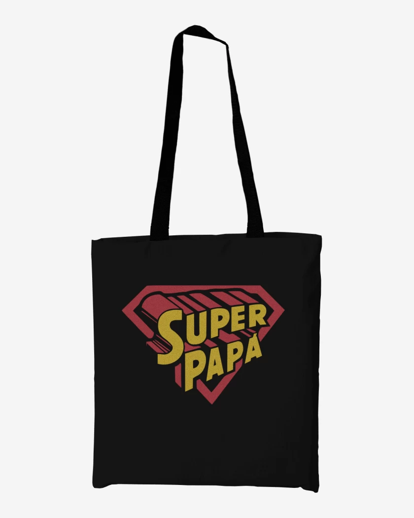 Totebag Negro de Super papá 2