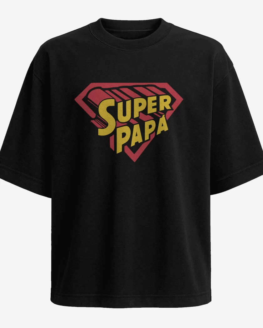 Polera Oversize Negro de Super papá 2