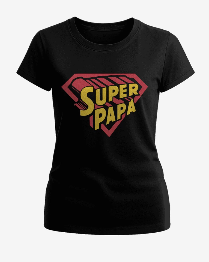 Polera de Mujer Negro de Super papá 2