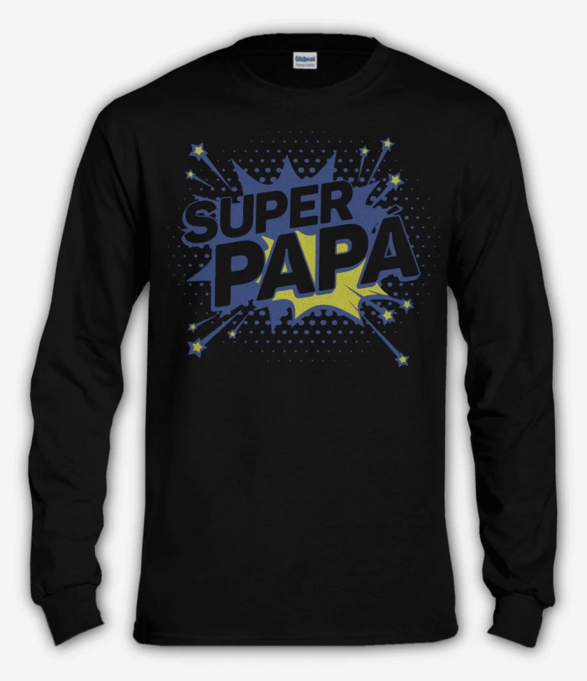 Polera manga larga Negro de Super papa 4