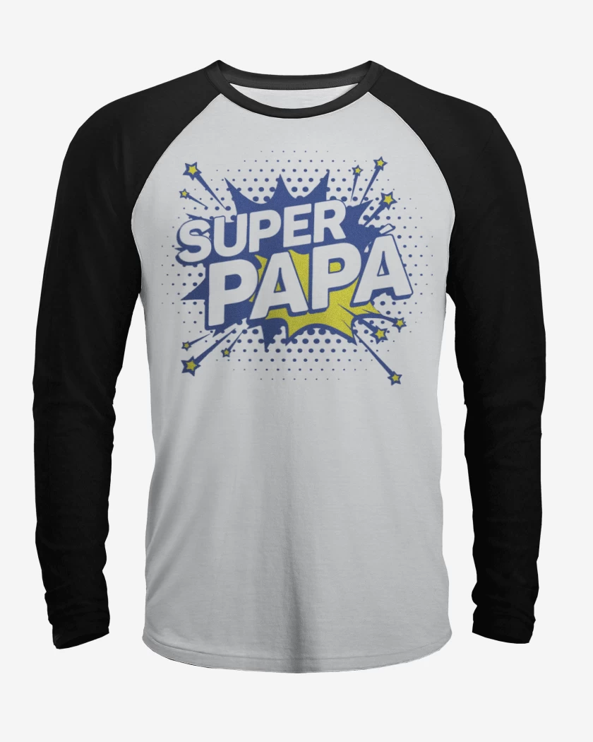 Polera Raglan Blanco / Negro de Super papa 4