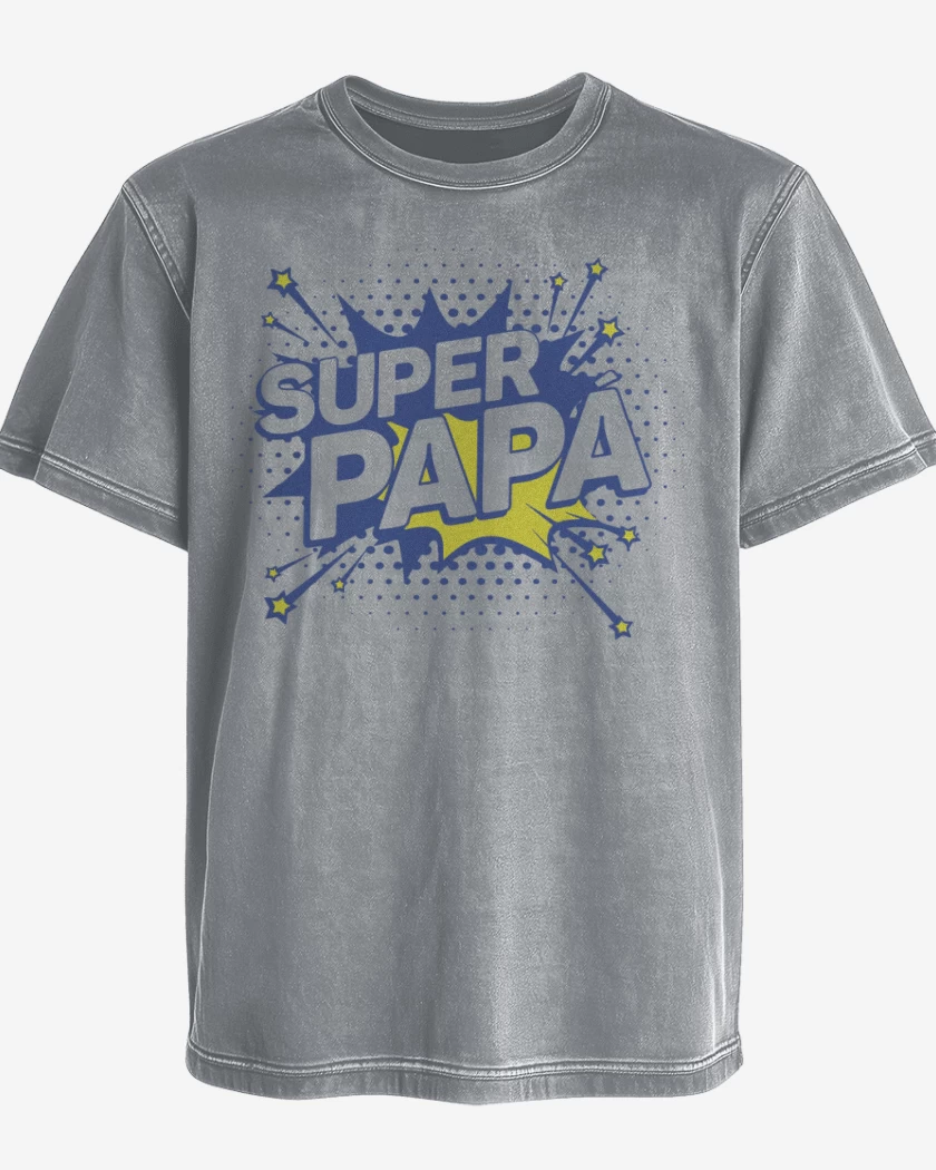 Polera desgastada Gris Melange de Super papa 4