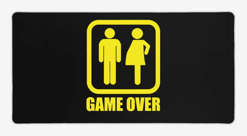 Mouse pad Gamer Negro de Game over papa