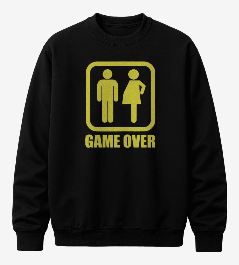 Poleron polo Negro de Game over papa