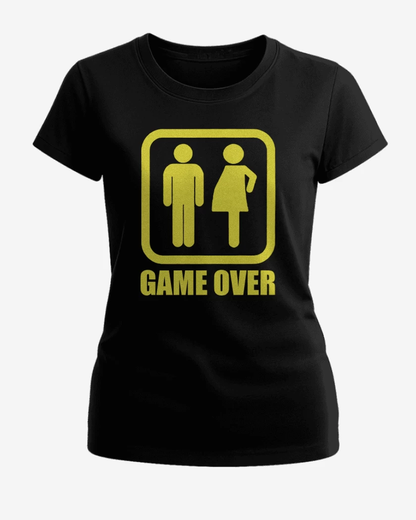 Polera de Mujer Negro de Game over papa