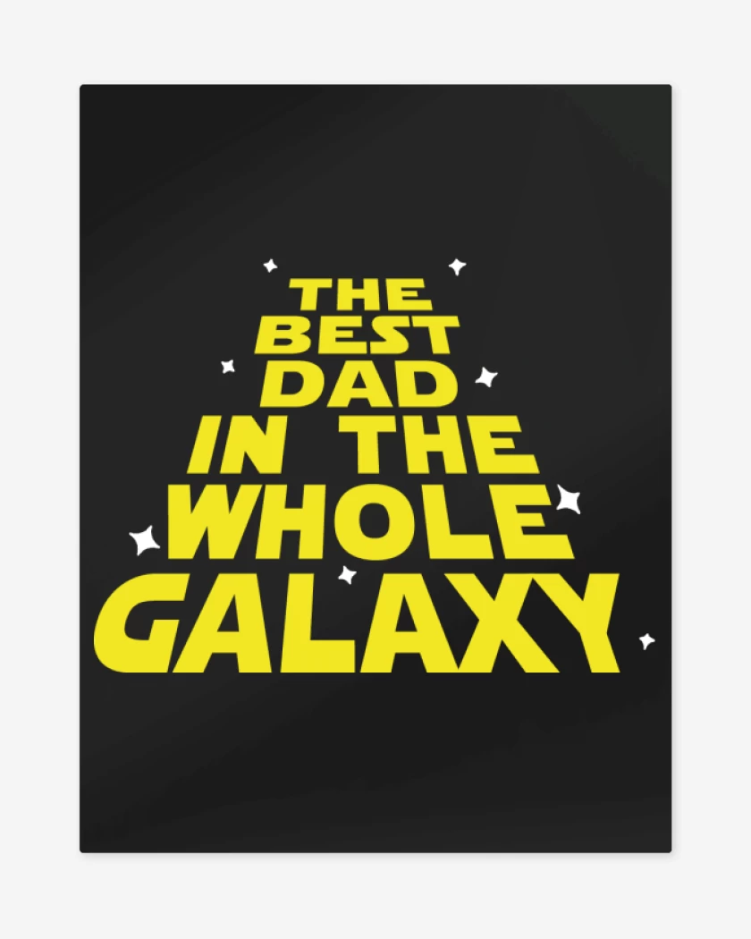 Print metalico Negro de The best dad in the whole galaxy