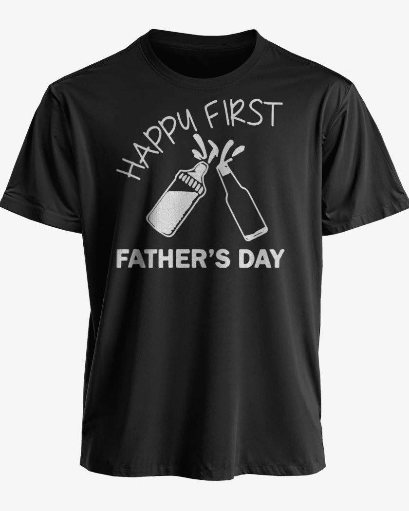 Polera premium Negro de Happy first fathers day