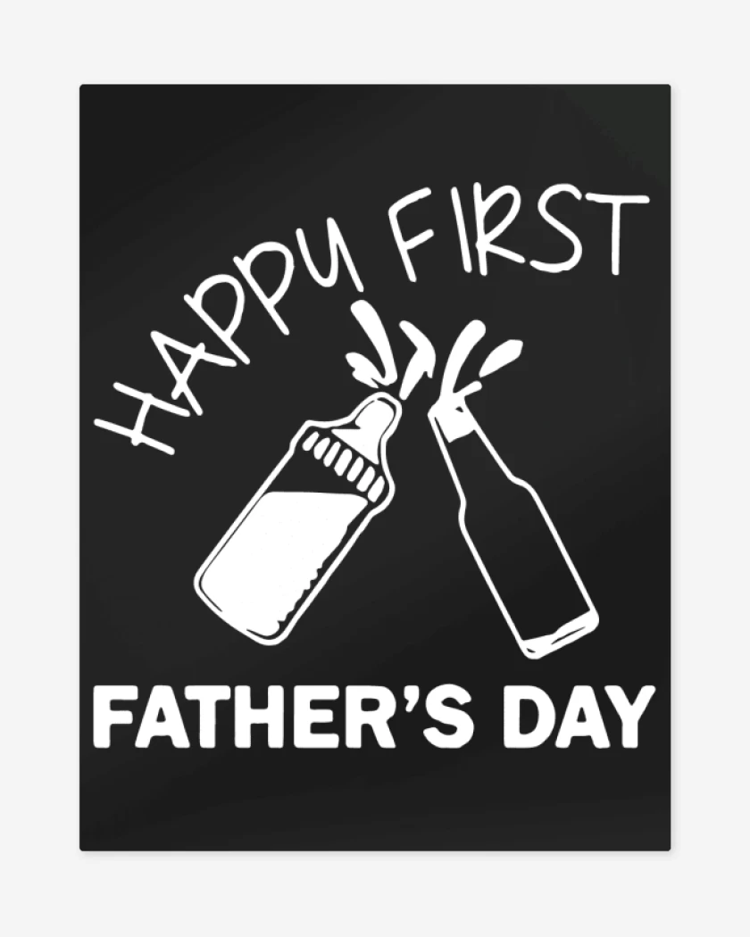 Print metalico Negro de Happy first fathers day
