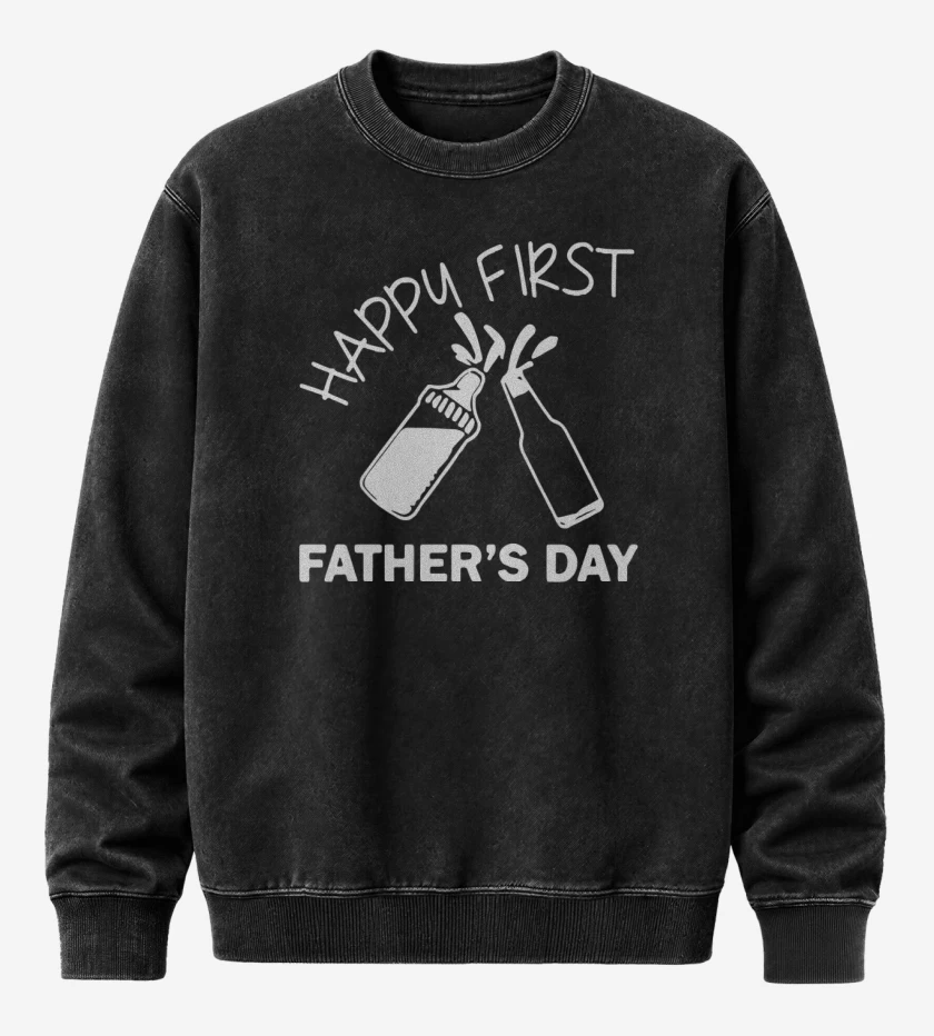 Poleron Polo Acid Wash Negro de Happy first fathers day