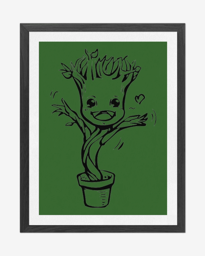 Cuadro decorativo Verde jade de Ramita bebe