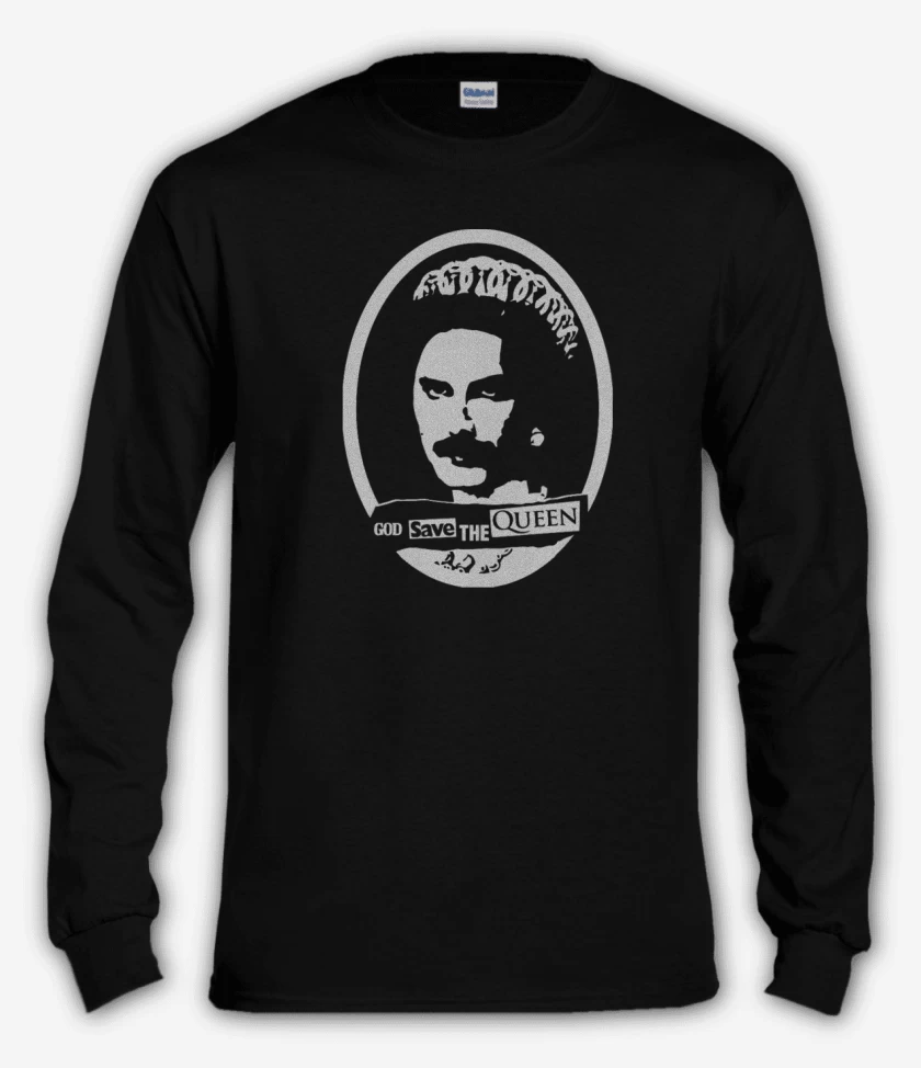 Polera manga larga Negro de God save the queen