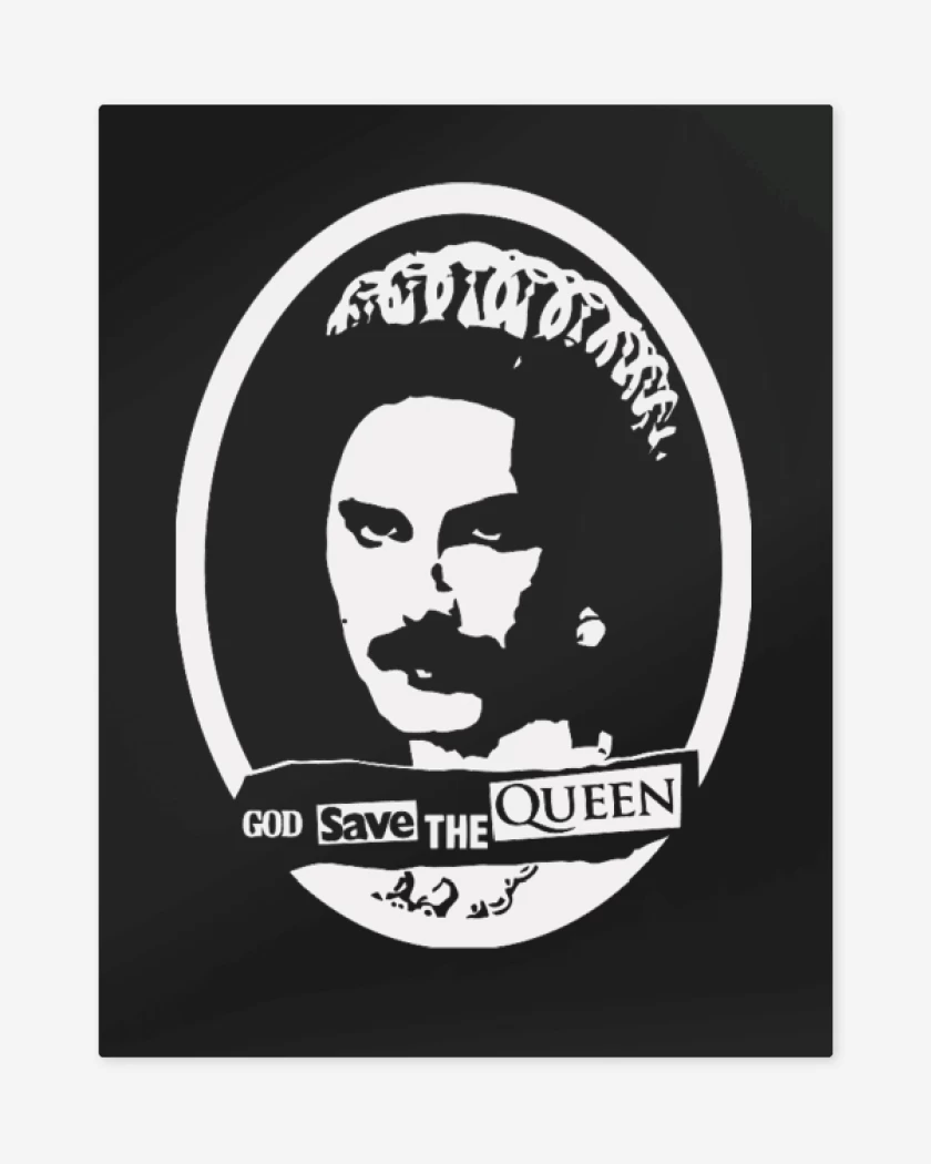 Print metalico Negro de God save the queen