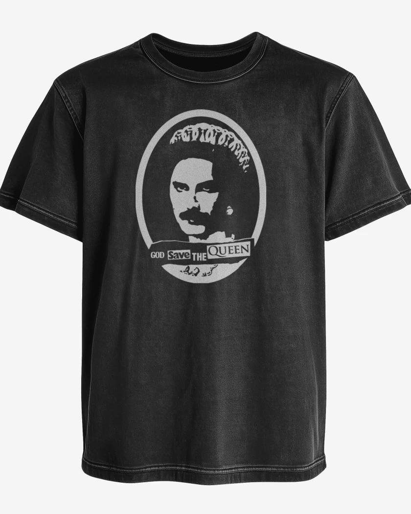 Polera desgastada God save the queen