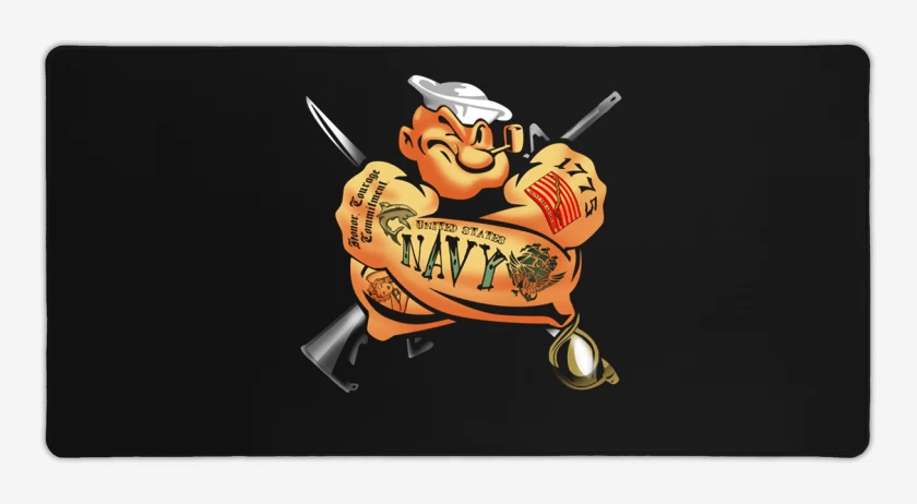Mouse pad Gamer Negro de Popeye 