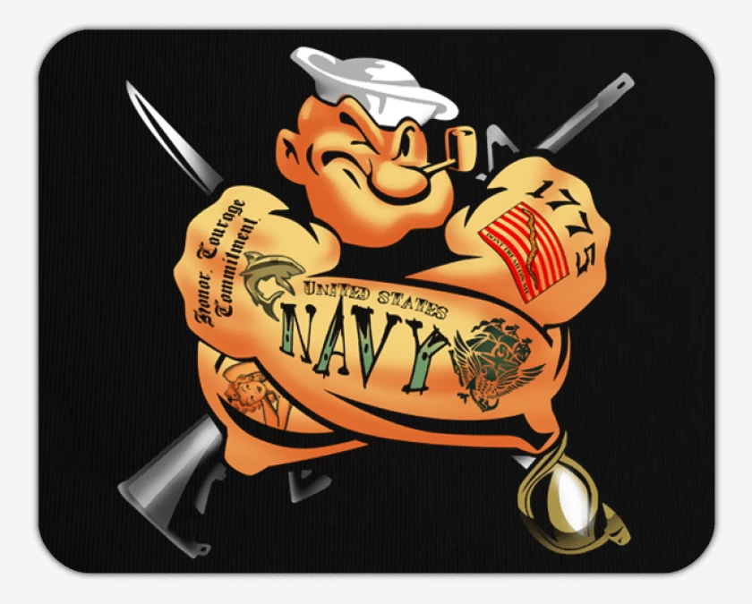 Mousepad Negro de Popeye 