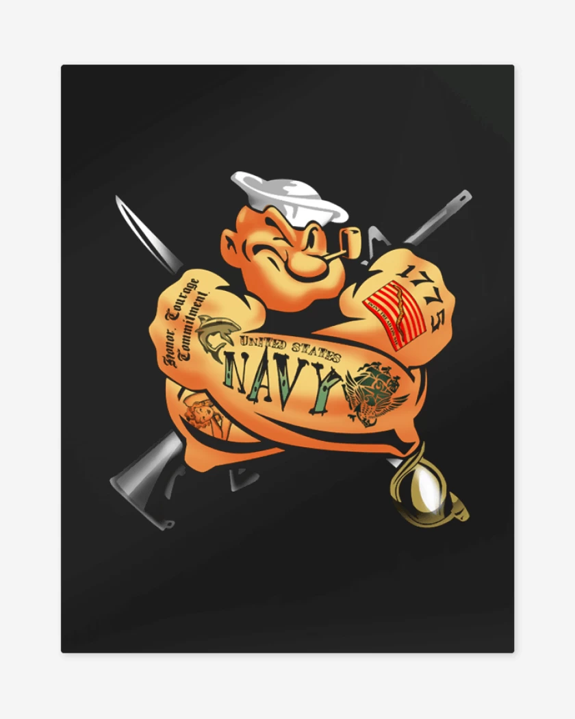 Print metalico Negro de Popeye 