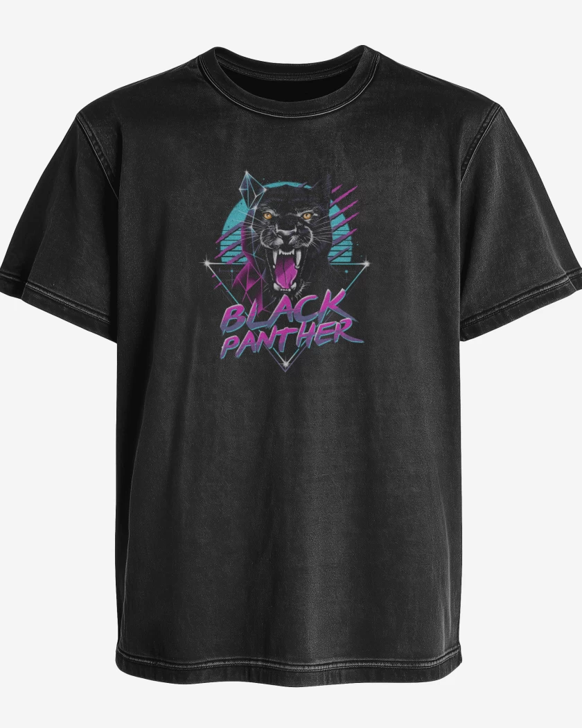 Polera desgastada Negro de Pantera