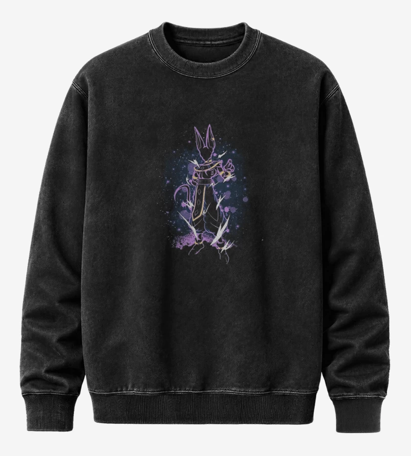 Poleron Polo Acid Wash Negro de Billz dios destruccion