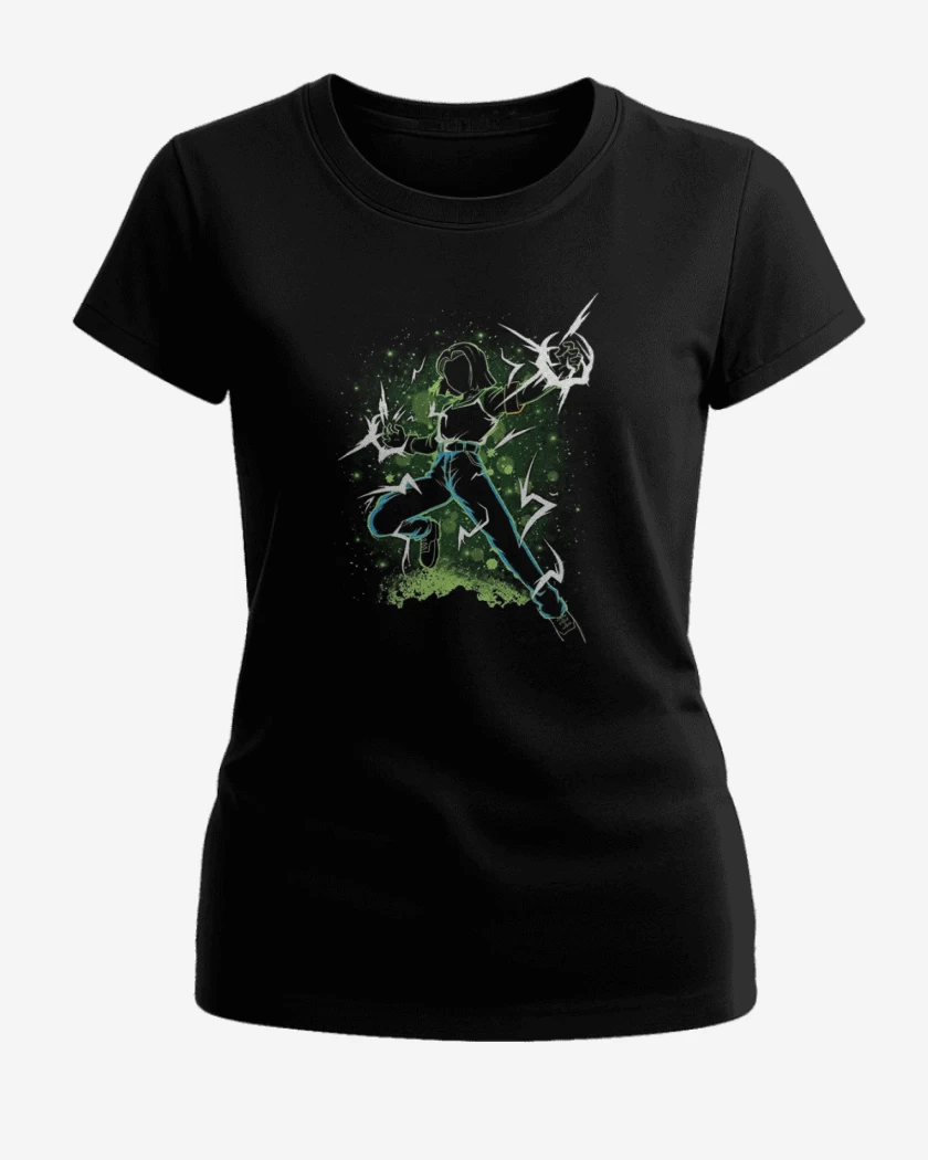 Polera de Mujer Negro de Androide N°17  full