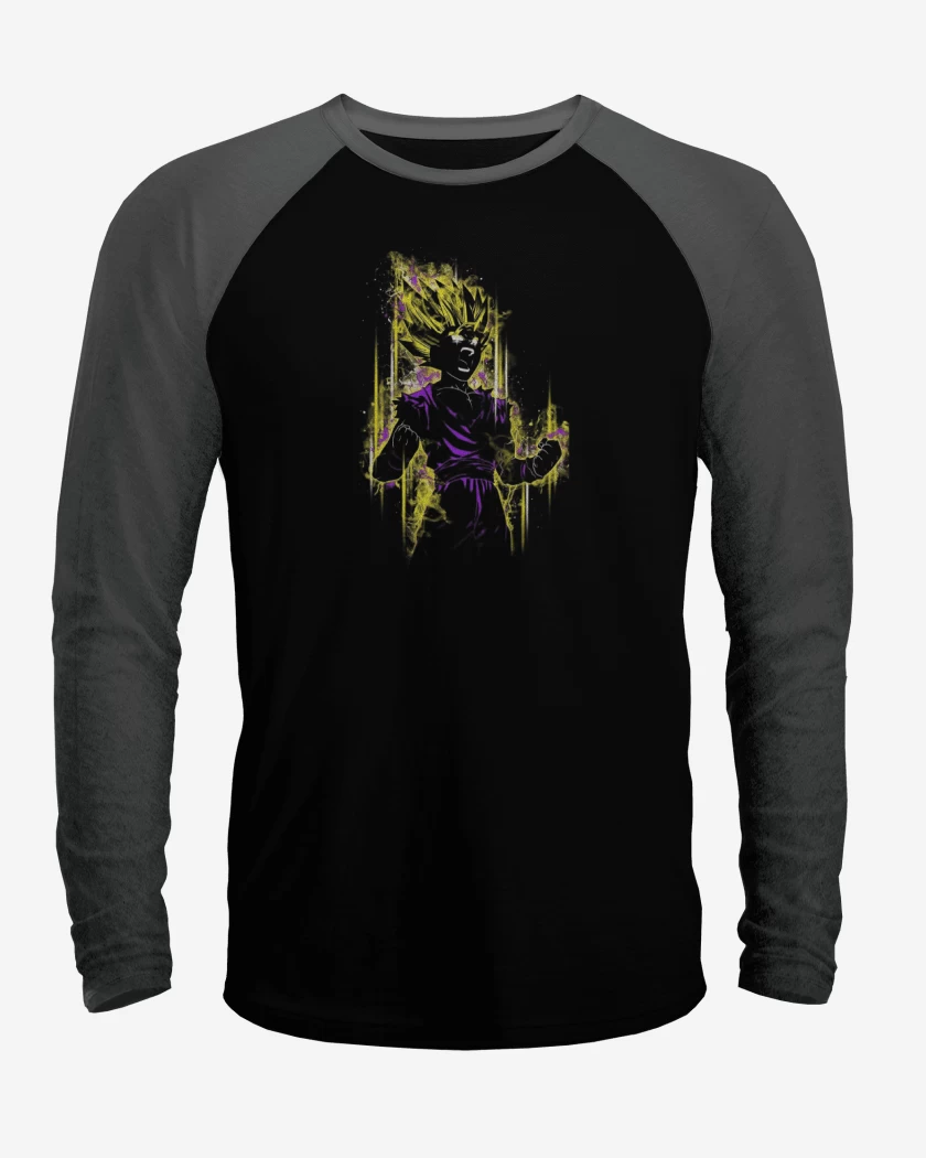 Polera Raglan Negro / Negro Heather de gohan nivel 2