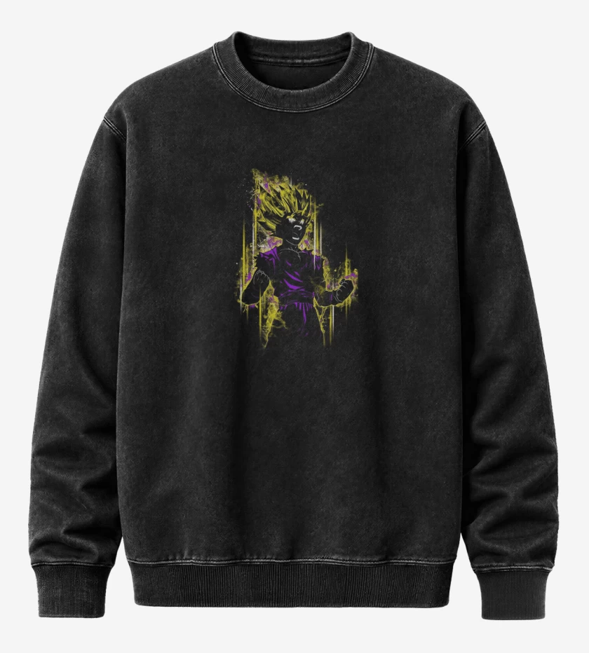 Poleron Polo Acid Wash Negro de gohan nivel 2