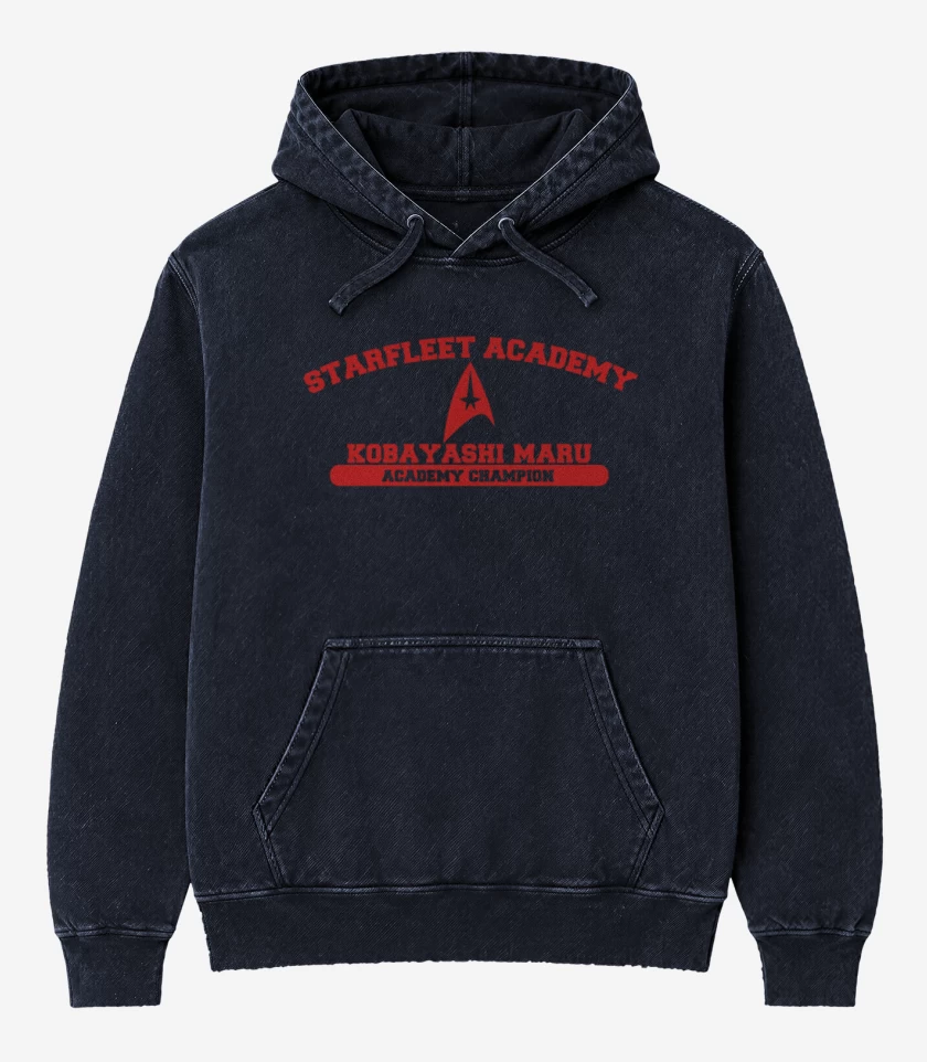 Poleron Canguro Acid Wash Azul Marino de Star Trek