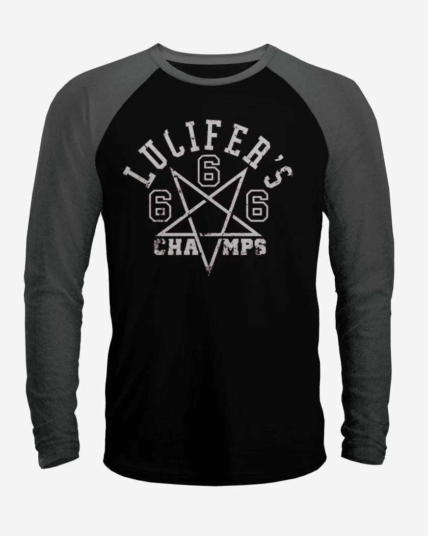 Polera Raglan Negro / Negro Heather de Lucifer Team