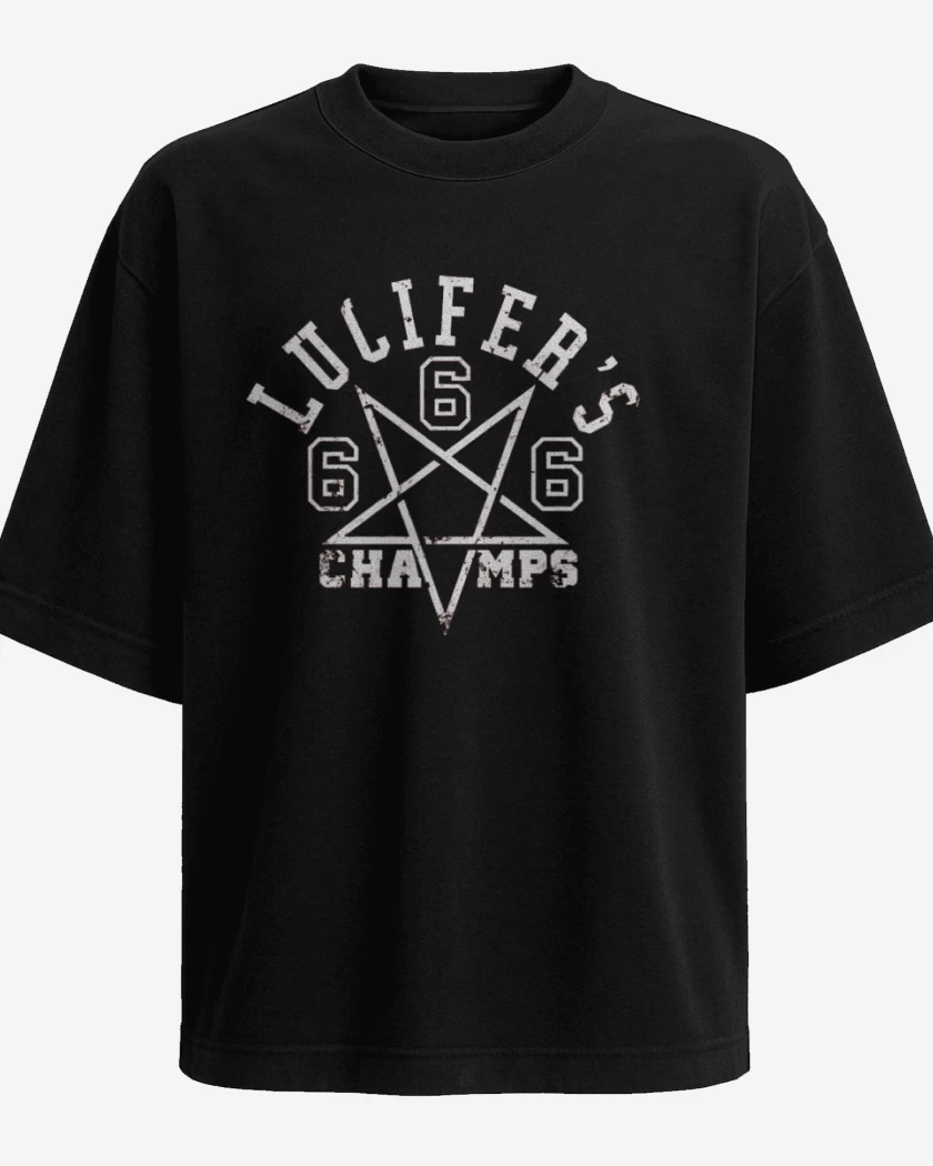 Polera Oversize Negro de Lucifer Team