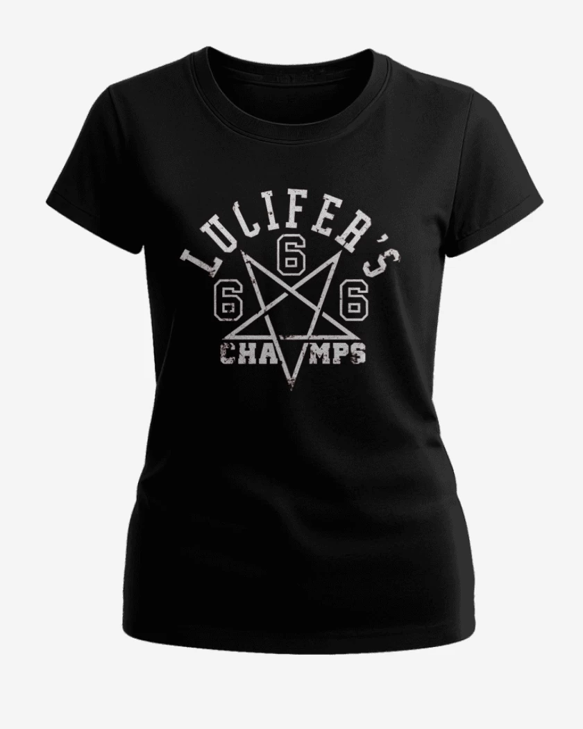 Polera de Mujer Negro de Lucifer Team