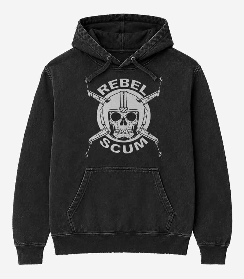 Poleron Canguro Acid Wash Negro de Star Wars - Rebel Scum