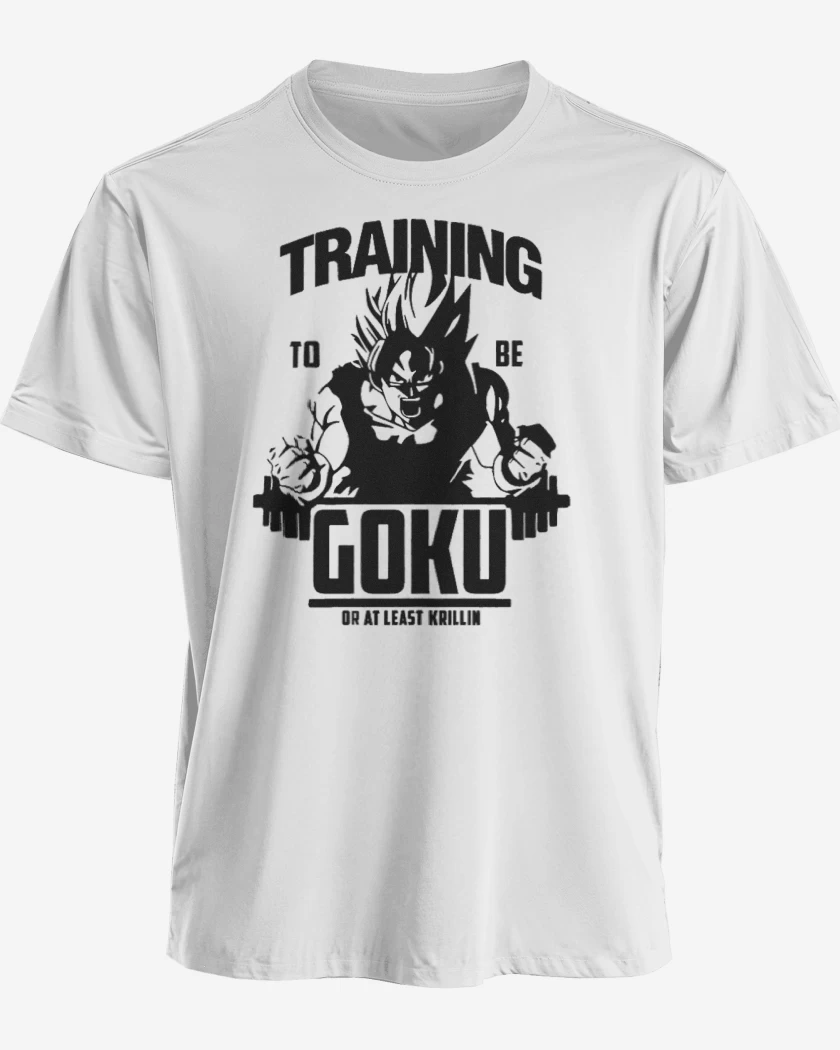 Polera premium Blanco de Training to beat goku 2