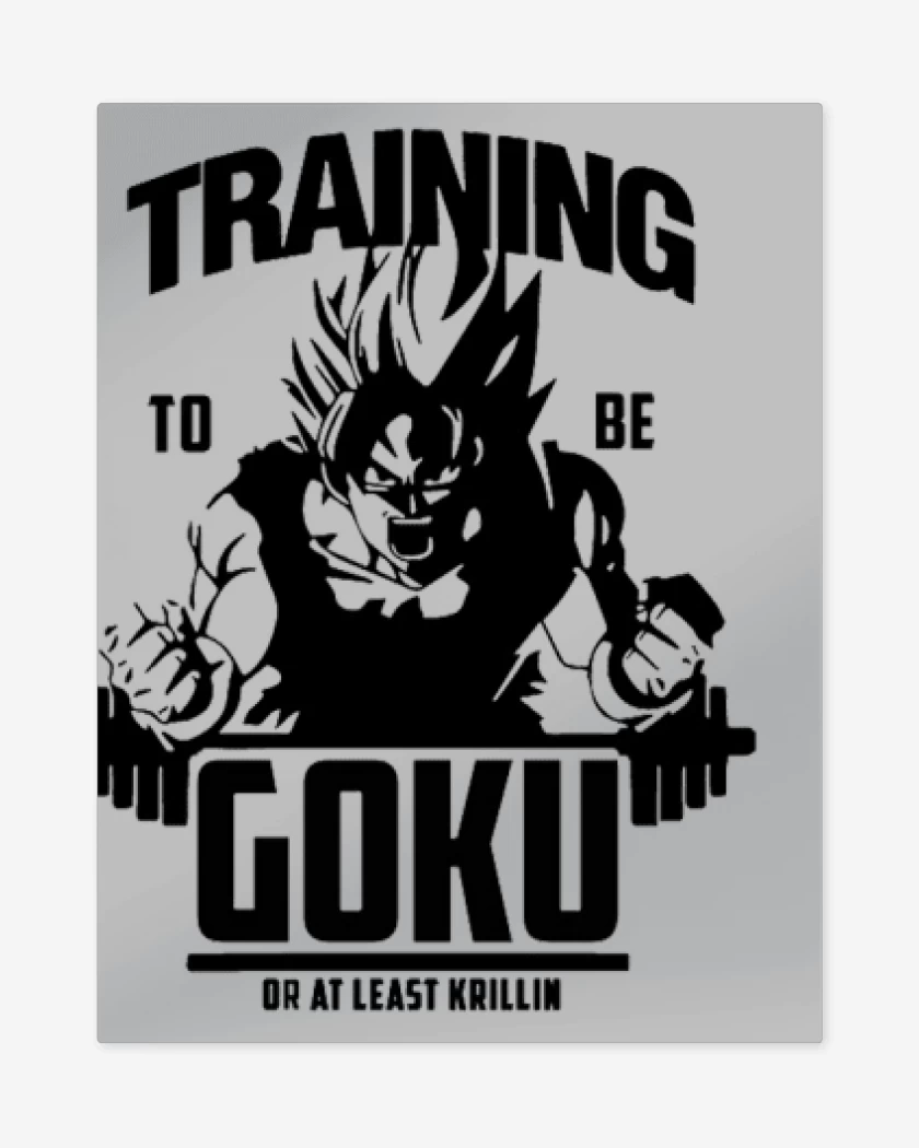 Print metalico Gris Melange de Training to beat goku 2