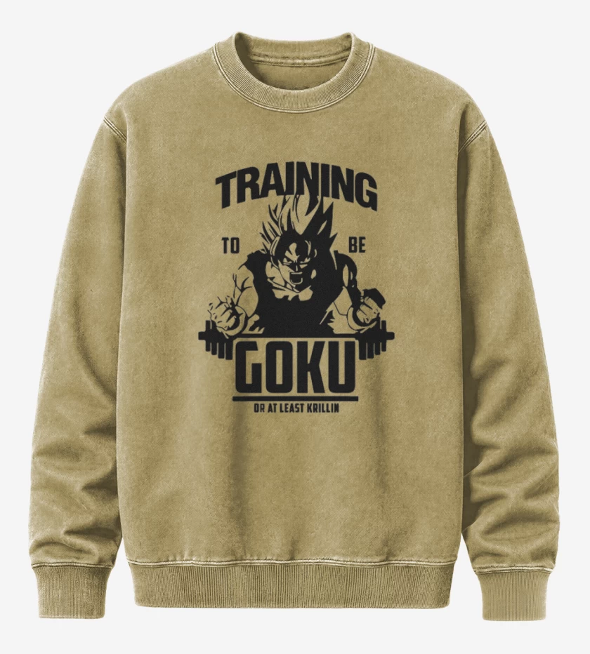 Poleron Polo Acid Wash Beige de Training to beat goku 2