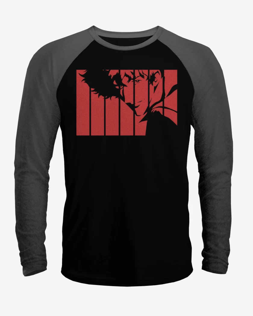 Polera Raglan Negro / Negro Heather de Cowboy bebop 2