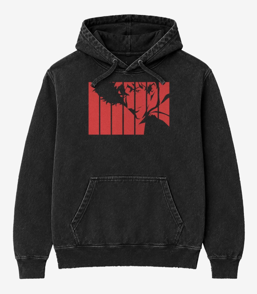 Poleron Canguro Acid Wash Negro de Cowboy bebop 2