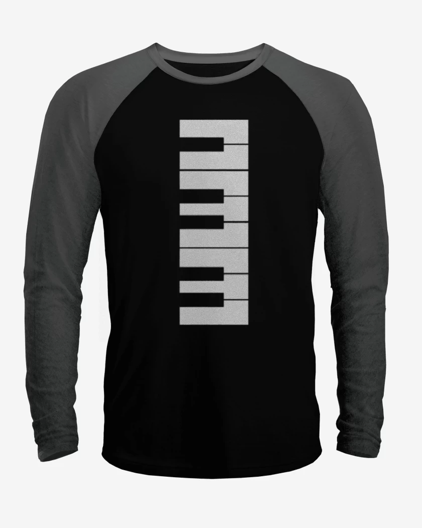 Polera Raglan Negro / Negro Heather de Pianomen