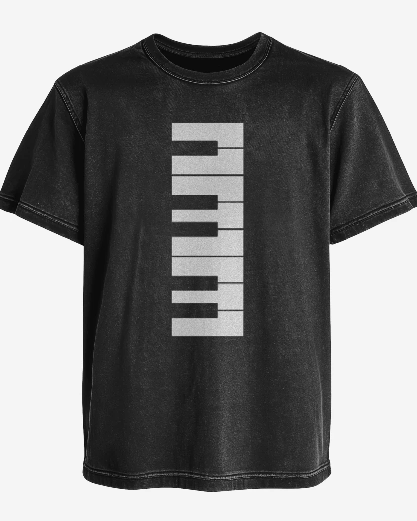 Polera desgastada Negro de Pianomen