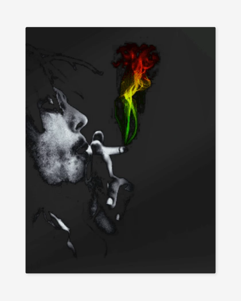 Print metalico Negro de Bob Marley