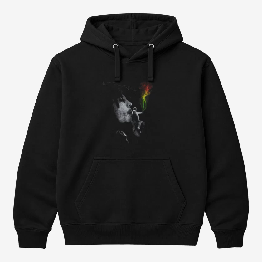 Polerón Canguro Negro de Bob Marley