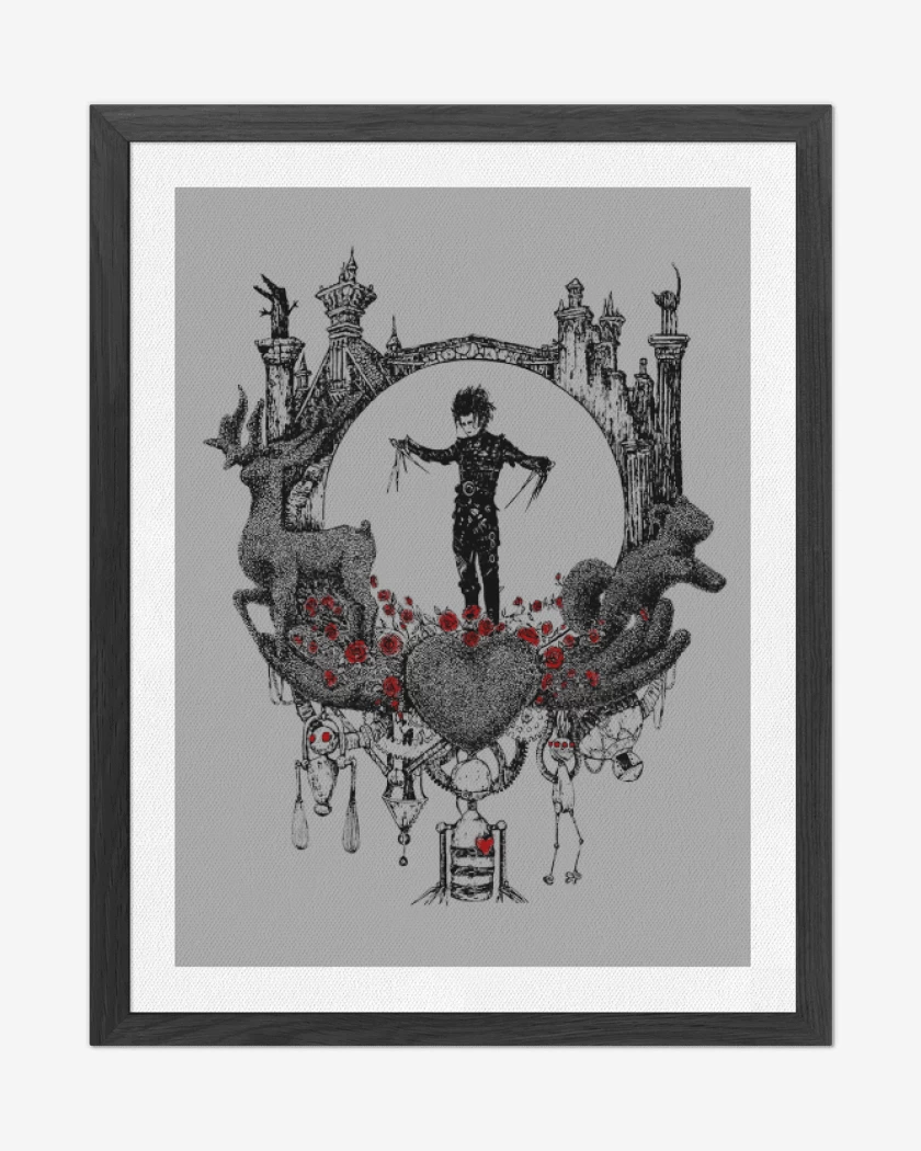 Cuadro decorativo Gris Melange de Hombre manos de tijera