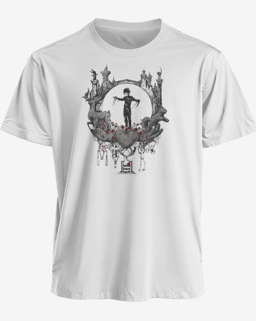 Polera premium Blanco de Hombre manos de tijera