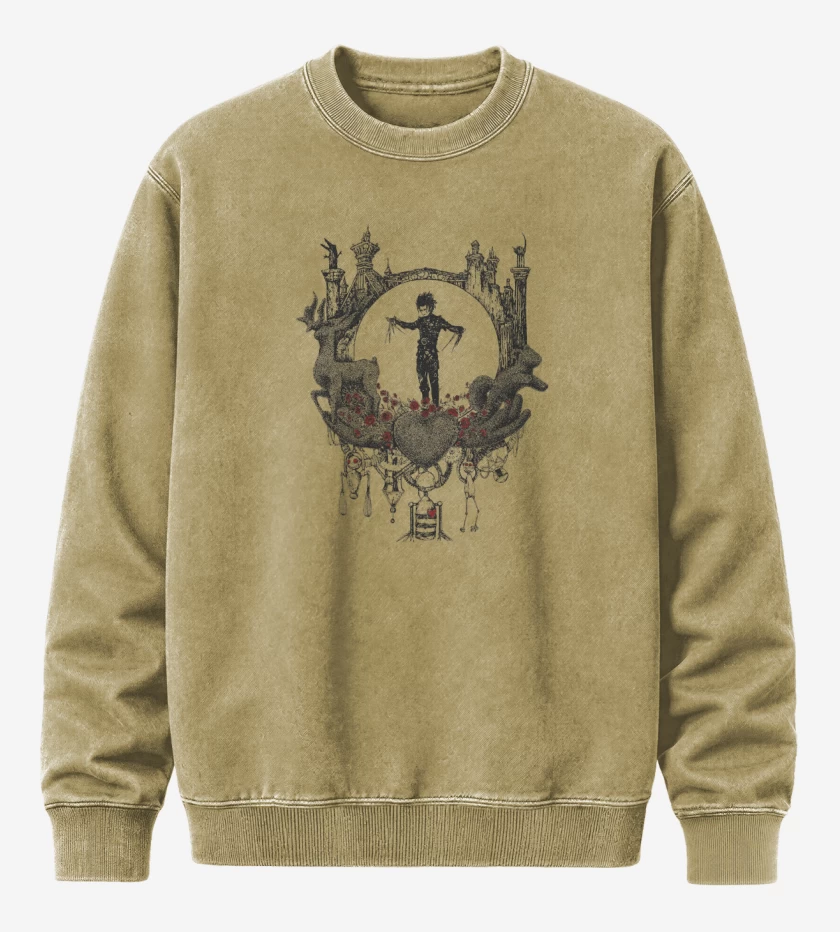 Poleron Polo Acid Wash Beige de Hombre manos de tijera