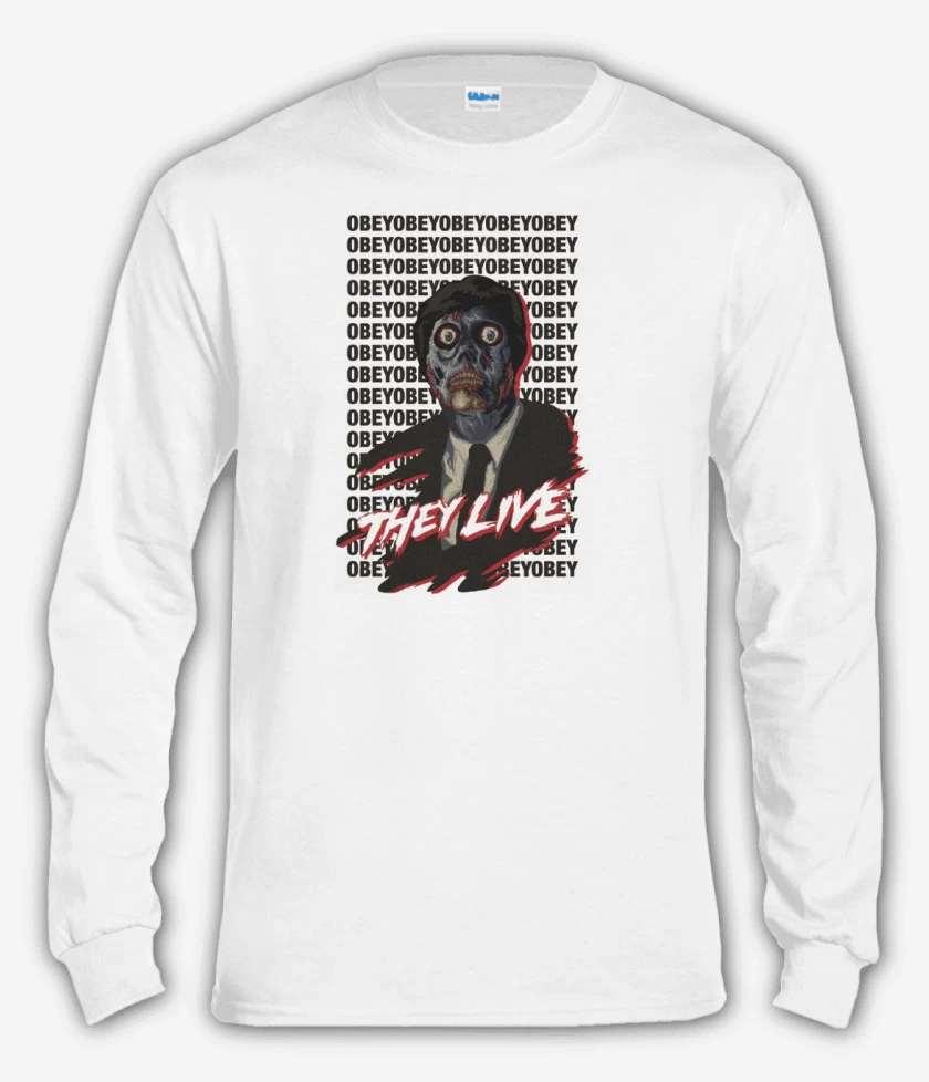 Polera manga larga Blanco de They live