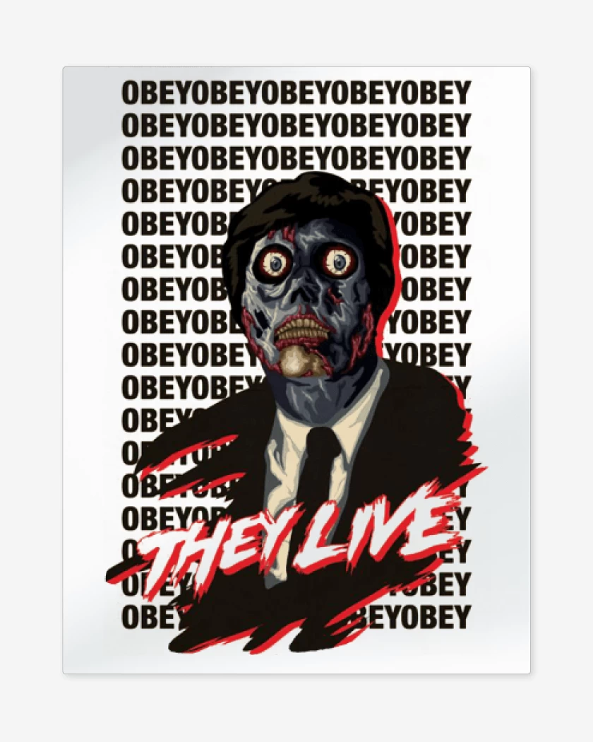 Print metalico Blanco de They live